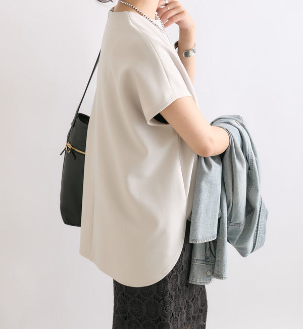  「【やわらかな着心地】ハーフスリーブダンボールプルオーバー」|Tシャツ・カットソー|