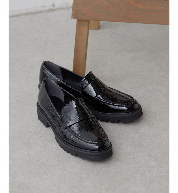  「【2.718】パテントローファー」|ロングブーツ|ブラック