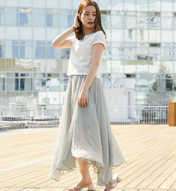  「楊柳クリンクルフレアスカート」|スカート|