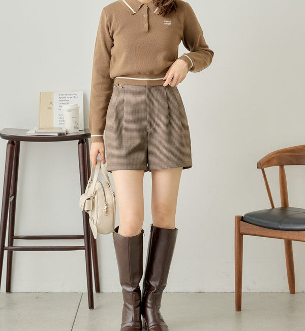  「ロゴ刺繍長袖ポロ」|ニット・セーター|