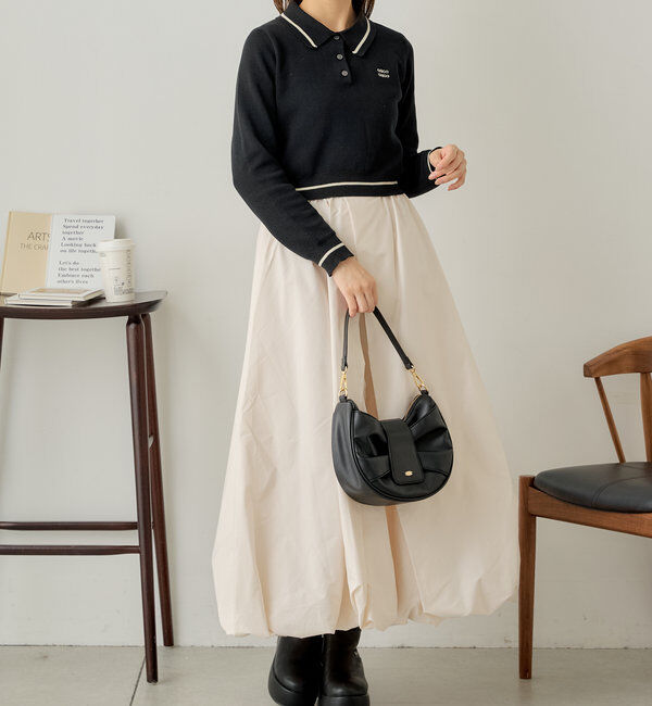  「ロゴ刺繍長袖ポロ」|ニット・セーター|