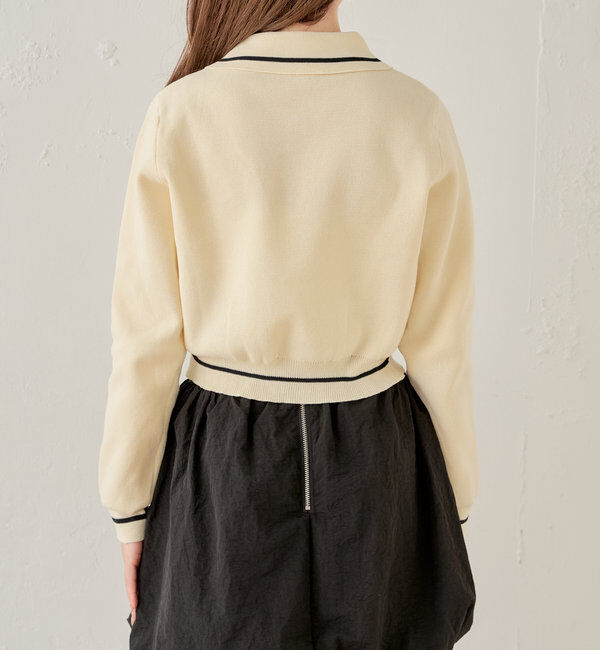  「ロゴ刺繍長袖ポロ」|ニット・セーター|