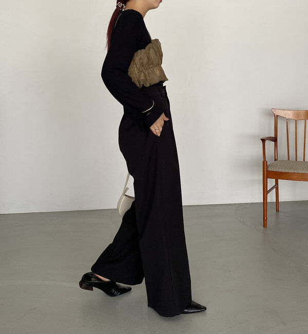  「【累計2万本突破！】【低身長・高身長サイズあり】2タックワイドパンツ」|チノ|