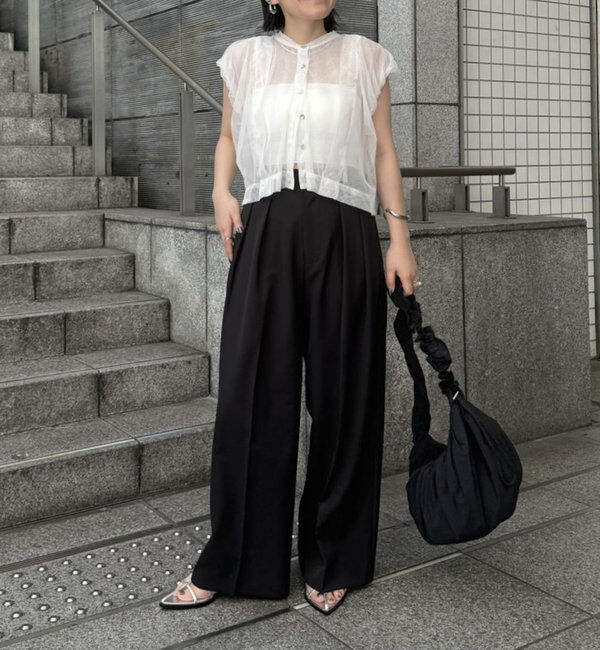  「【累計2万本突破！】【低身長・高身長サイズあり】2タックワイドパンツ」|チノ|