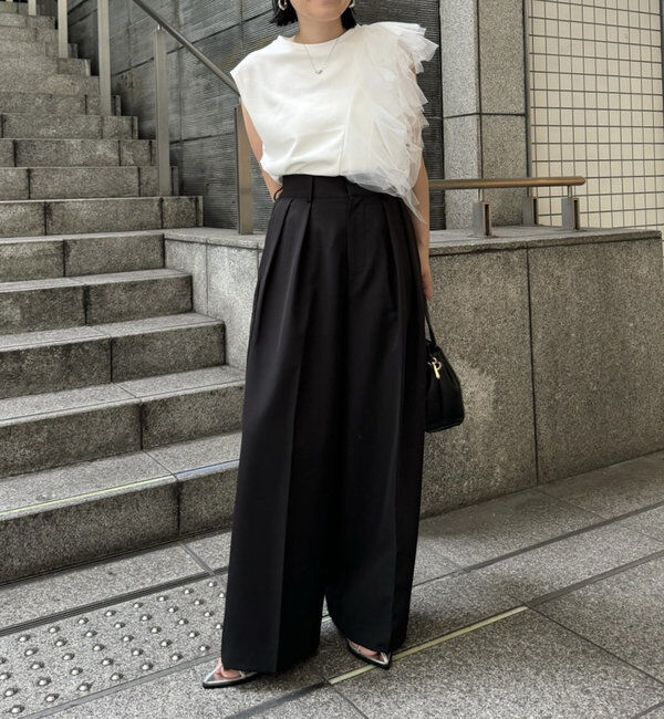  「【累計2万本突破！】【低身長・高身長サイズあり】2タックワイドパンツ」|チノ|