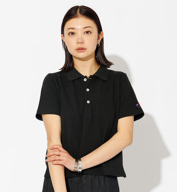 Rouge vif「【JEMORGAN/ジェーイーモーガン】クロップド丈ポロシャツ」|ポロシャツ|ブラック