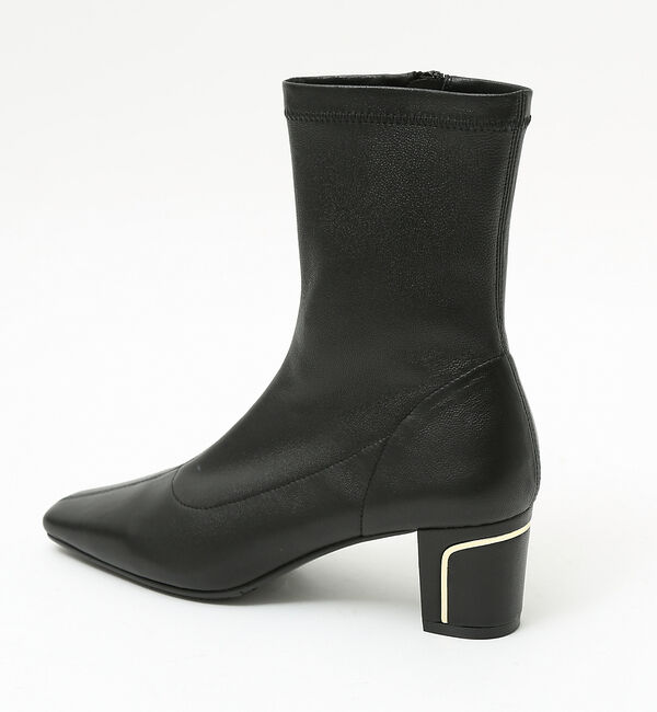 AU BANNISTER「【スノーソール/晴雨兼用】メタルラインヒールストレッチブーツ」|ショートブーツ|