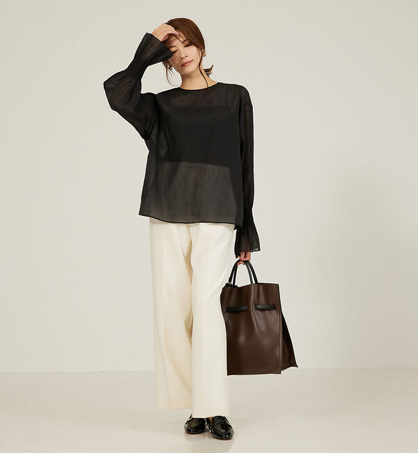 abahouse mavie「マルチフリルブラウス【ティペット付】」|シャツ・ブラウス|