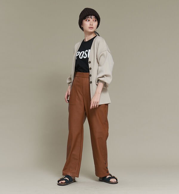 NOMINE「フェイクレザーベイカーパンツ」|カーゴ|