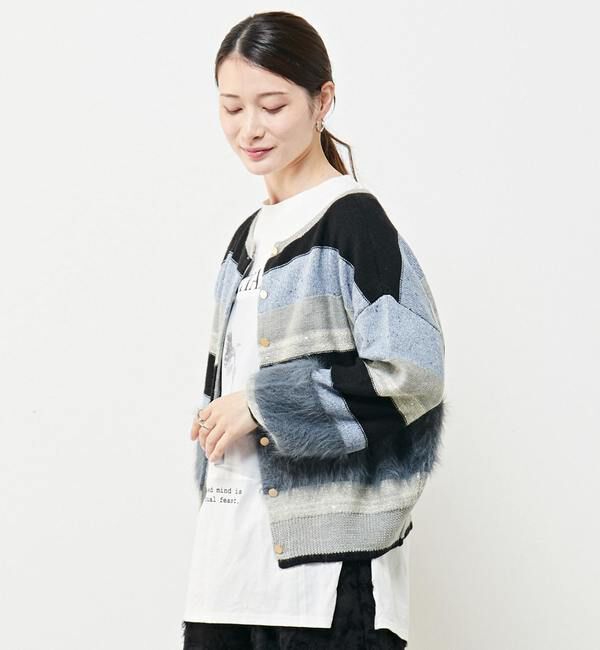 Soffitto「異素材2WAYニットボーダー」|ニット・セーター|