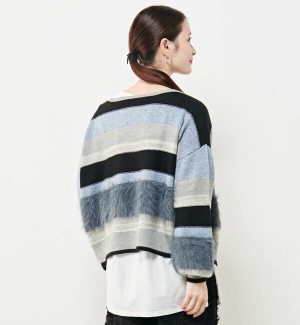 Soffitto「異素材2WAYニットボーダー」|ニット・セーター|