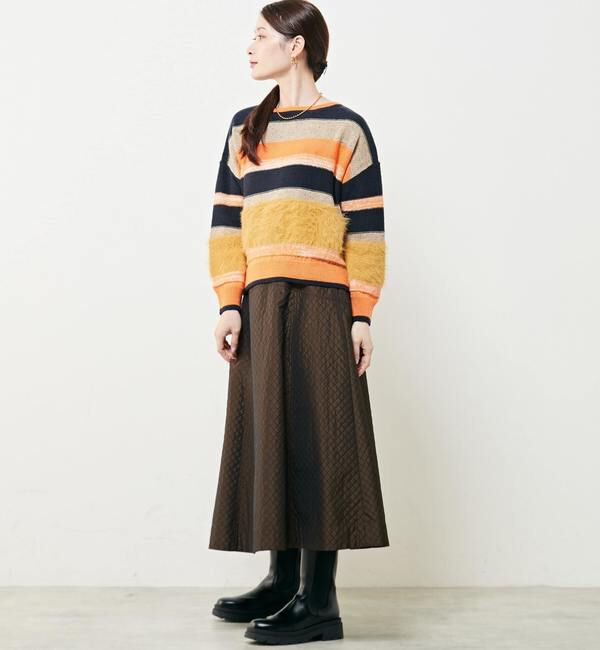 Soffitto「異素材2WAYニットボーダー」|ニット・セーター|