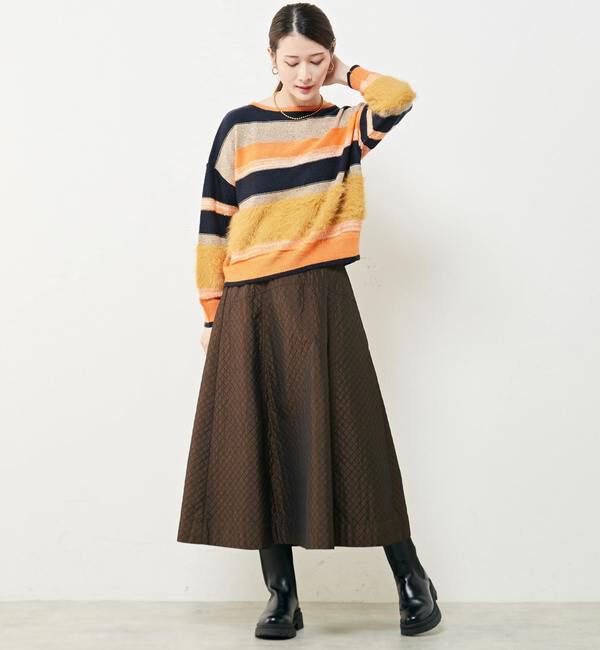 Soffitto「異素材2WAYニットボーダー」|ニット・セーター|