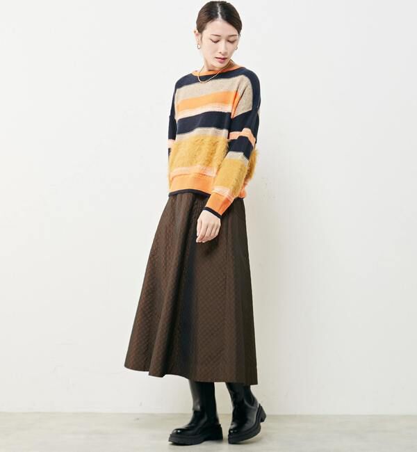 Soffitto「異素材2WAYニットボーダー」|ニット・セーター|