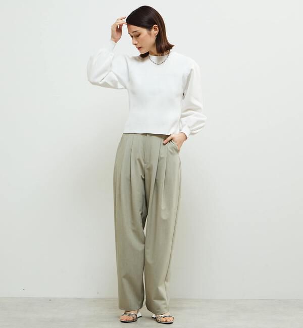 Soffitto「リブ切り替えパフスリーブニット」|ニット・セーター|