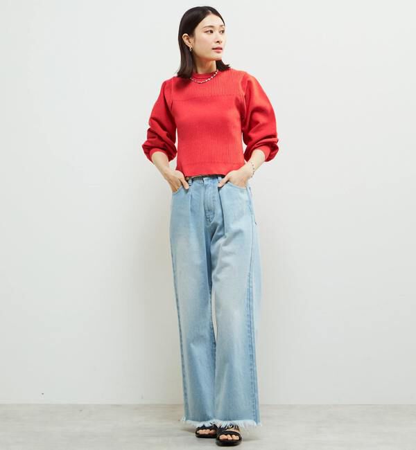 Soffitto「リブ切り替えパフスリーブニット」|ニット・セーター|