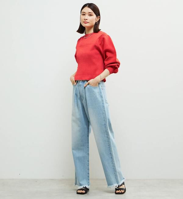 Soffitto「リブ切り替えパフスリーブニット」|ニット・セーター|