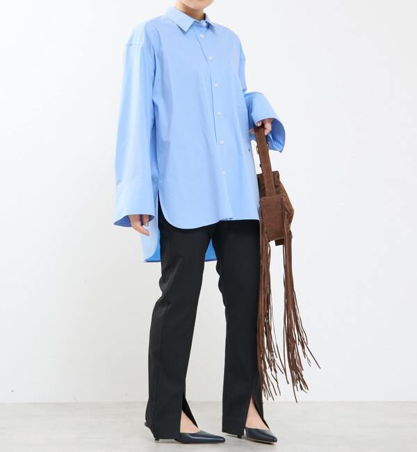 A_「【A＿/エース】タイプライターオーバーシャツ」|シャツ・ブラウス|サックスブルー