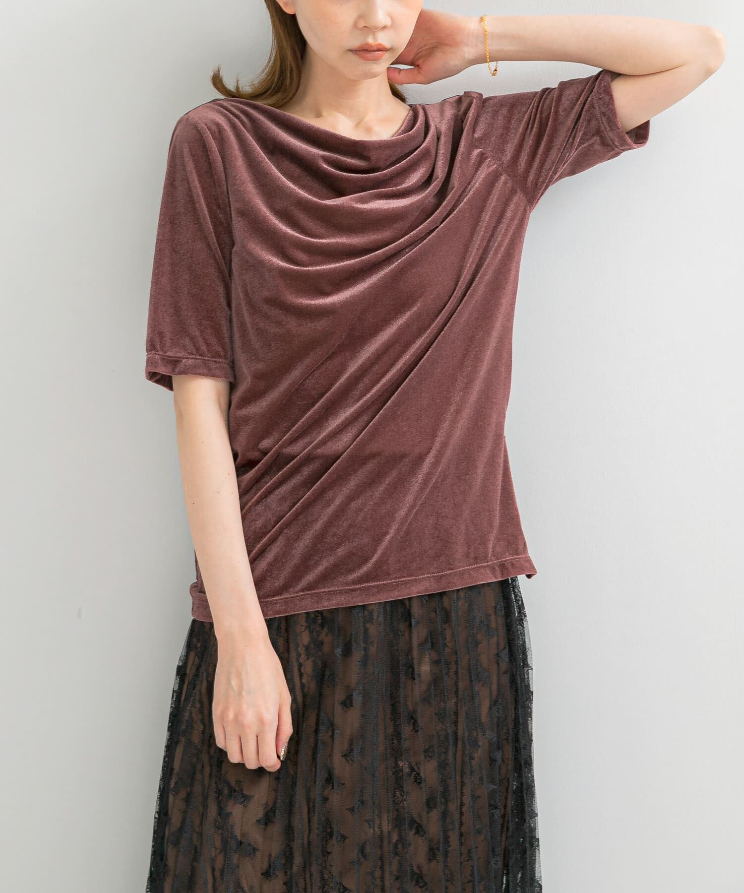 URBAN RESEARCH ROSSO「シアーストレッチベロアカットソー」|Tシャツ・カットソー|