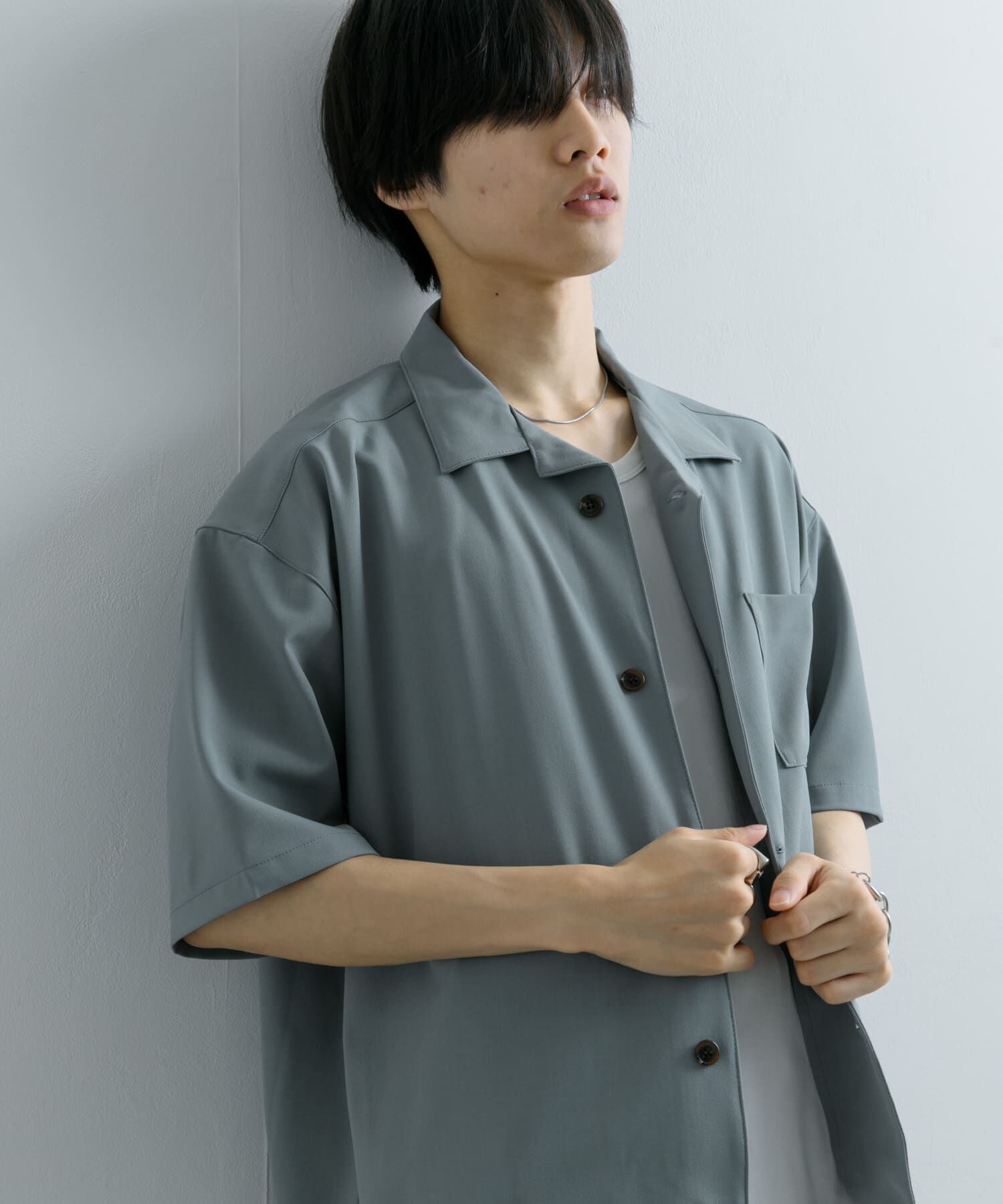 SENSE OF PLACE by URBAN RESEARCH「『ユニセックス』オープンカラールーズシャツ(5分袖)」|シャツ・ブラウス|