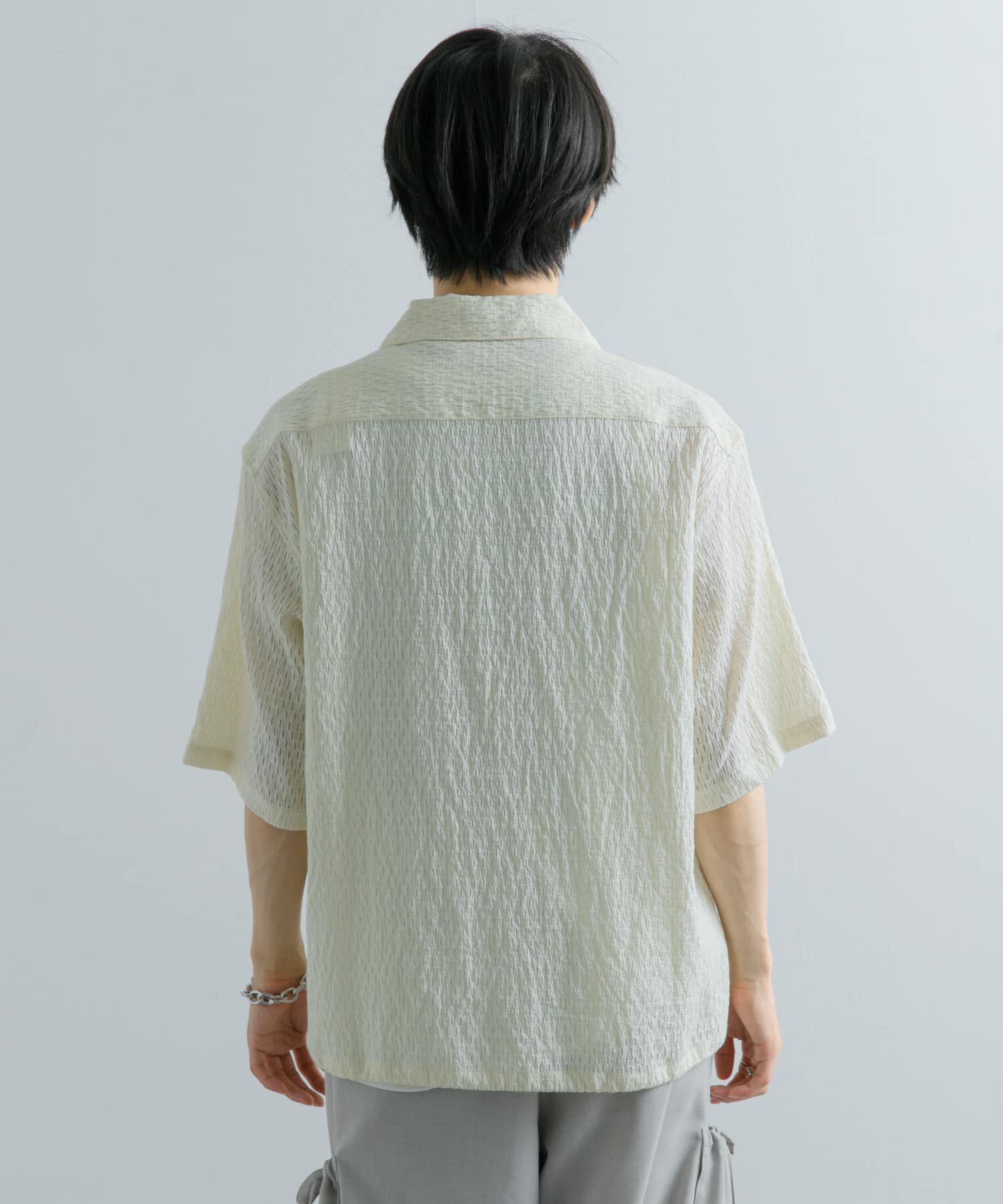 SENSE OF PLACE by URBAN RESEARCH「シアーレースドローコードオープンカラーシャツ」|シャツ・ブラウス|