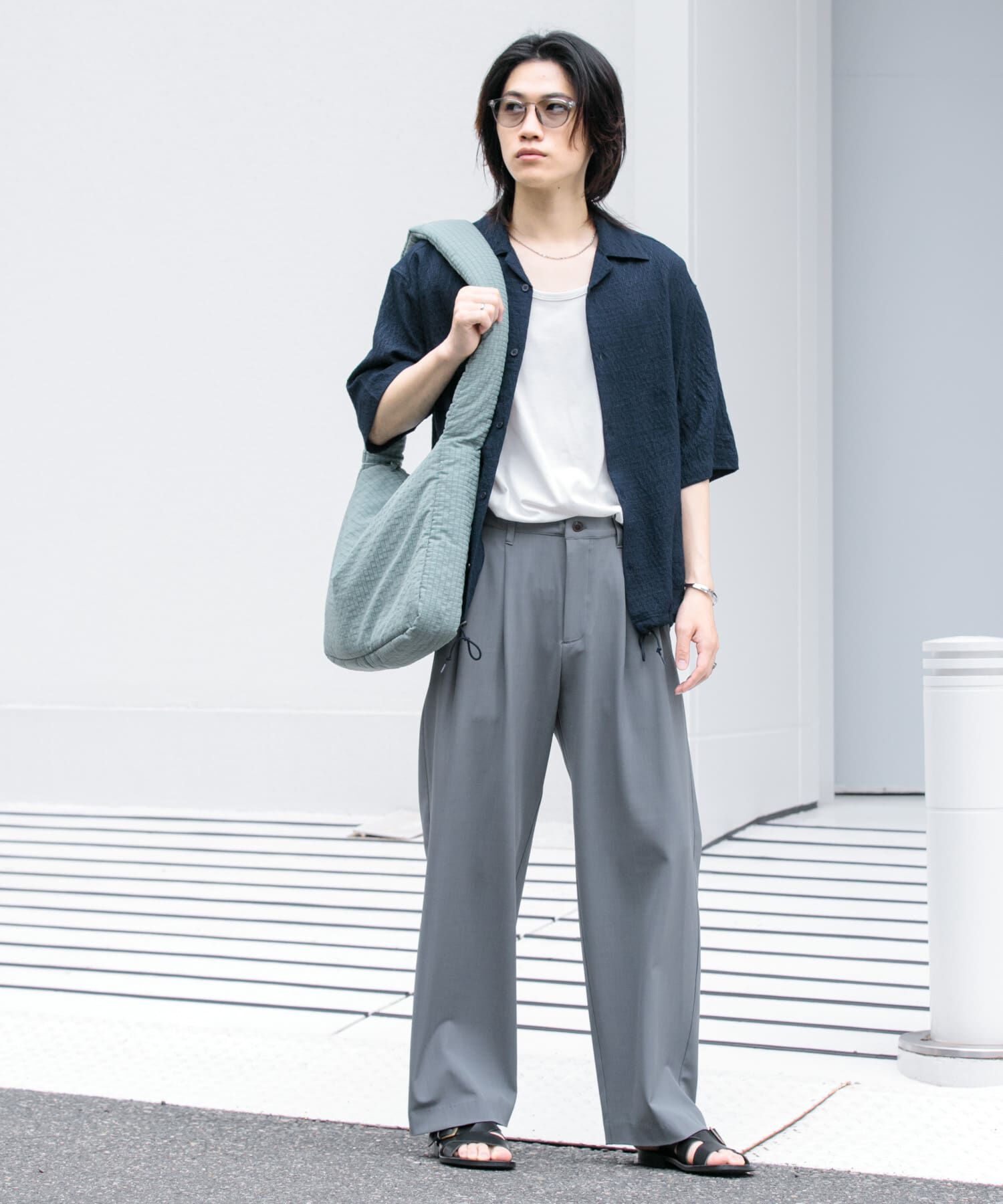 SENSE OF PLACE by URBAN RESEARCH「シアーレースドローコードオープンカラーシャツ」|シャツ・ブラウス|