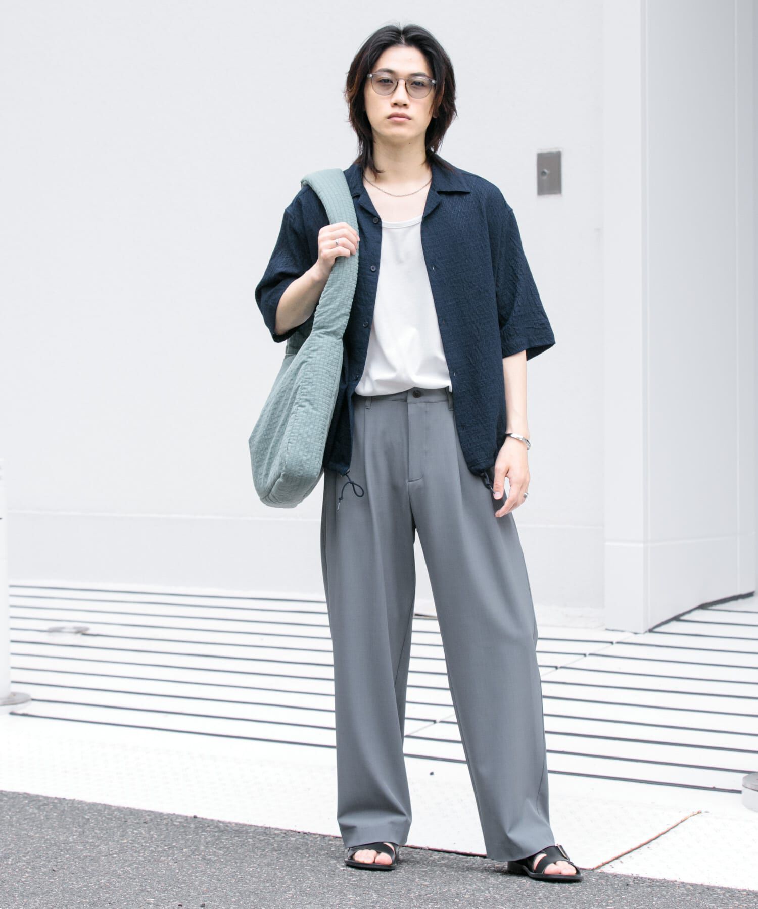 SENSE OF PLACE by URBAN RESEARCH「シアーレースドローコードオープンカラーシャツ」|シャツ・ブラウス|