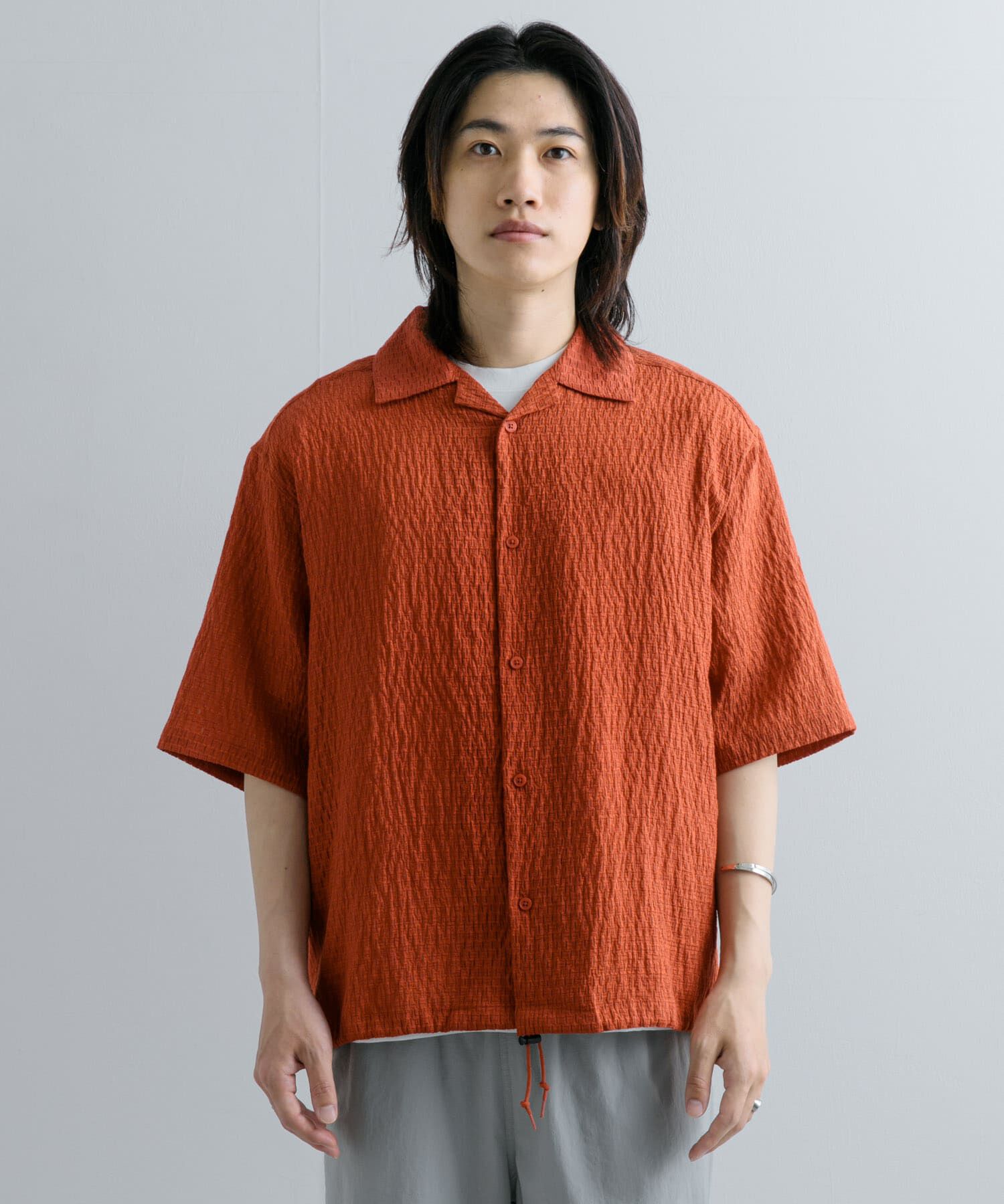 SENSE OF PLACE by URBAN RESEARCH「シアーレースドローコードオープンカラーシャツ」|シャツ・ブラウス|