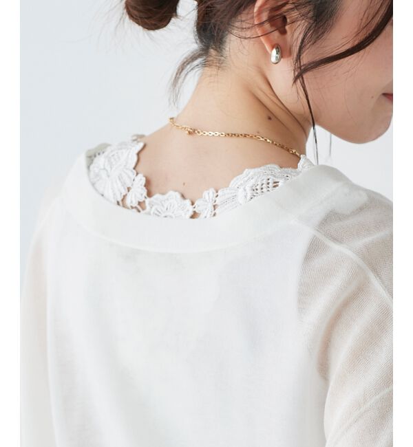 le.coeur blanc「《手洗い可能》バックモチーフレースタンク」|Tシャツ・カットソー|