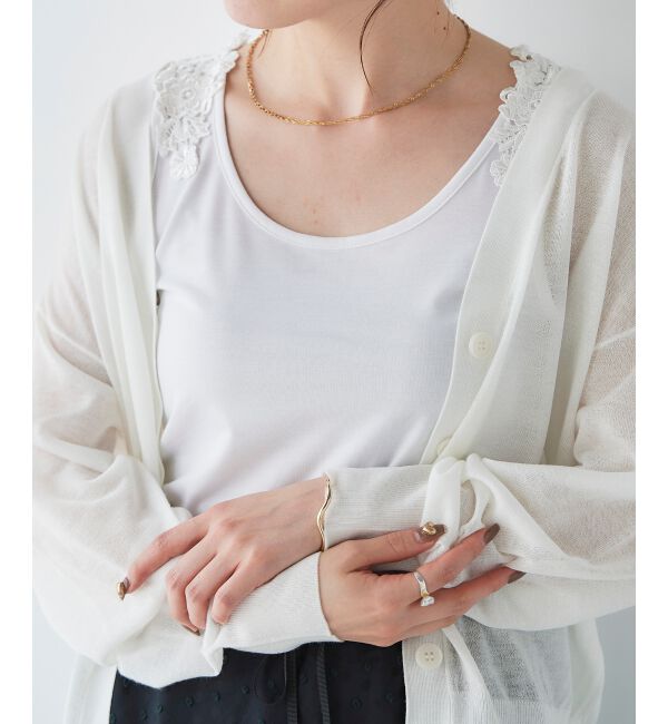 le.coeur blanc「《手洗い可能》バックモチーフレースタンク」|Tシャツ・カットソー|