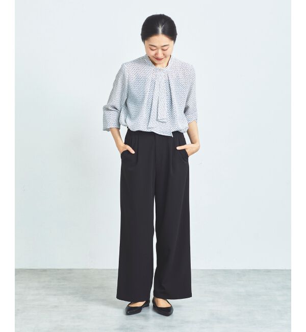 le.coeur blanc「《手洗い可能》デシンキカプリントスカーフタイブラウス」|シャツ・ブラウス|