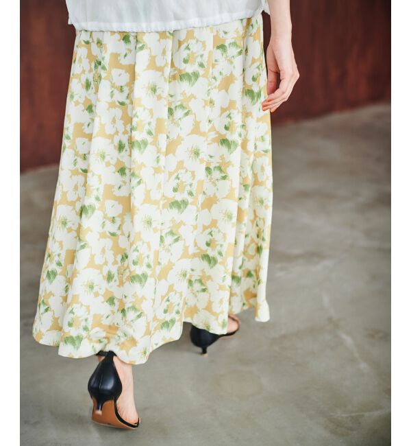 le.coeur blanc「《手洗い可能》フラワープリントギャザースカート」|スカート|