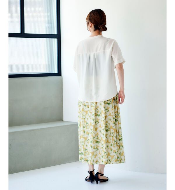 le.coeur blanc「《手洗い可能》フラワープリントギャザースカート」|スカート|