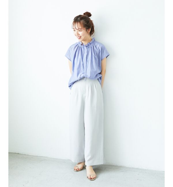  「《手洗い可能》タンブラーブッチャータックワイドパンツ」|その他|