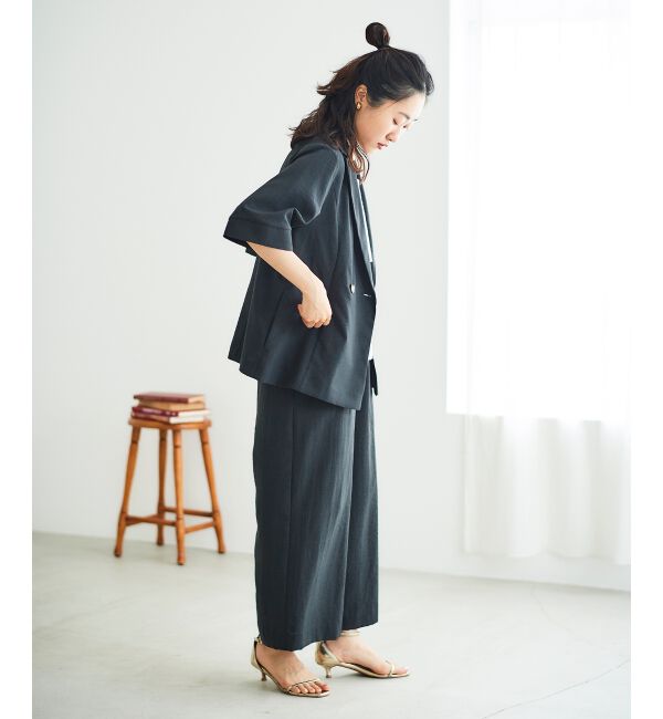  「《手洗い可能》タンブラーブッチャータックワイドパンツ」|その他|