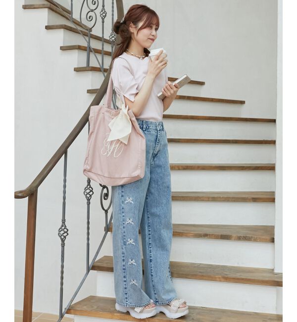 MAJESTICLEGON「リボンモチーフセットロゴトートバッグ」|トートバッグ|