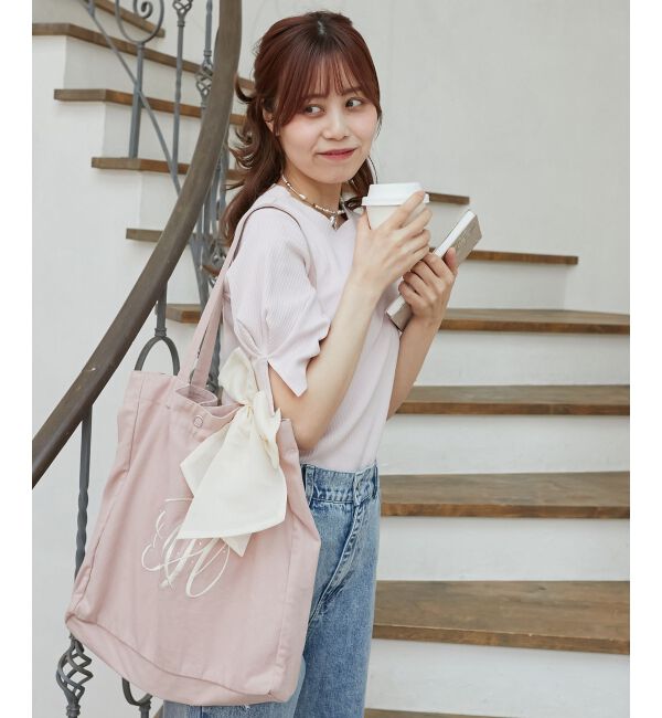 MAJESTICLEGON「リボンモチーフセットロゴトートバッグ」|トートバッグ|