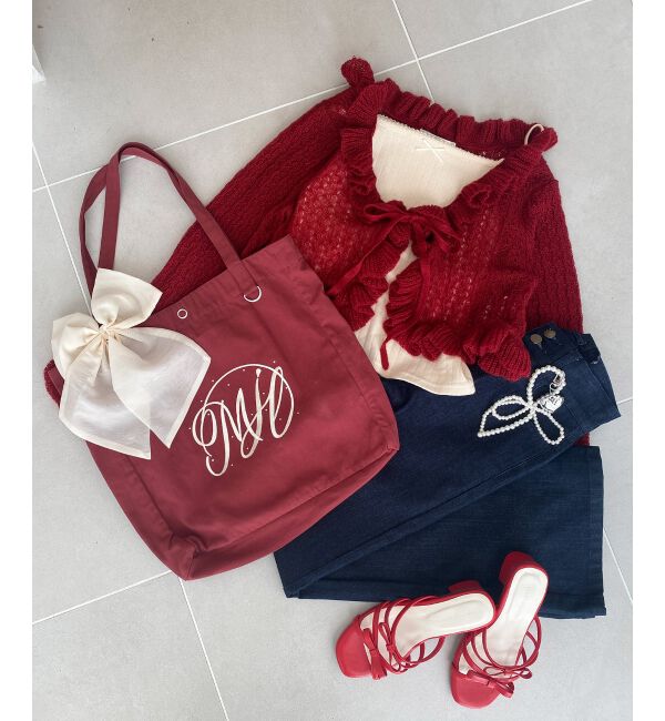 MAJESTICLEGON「リボンモチーフセットロゴトートバッグ」|トートバッグ|