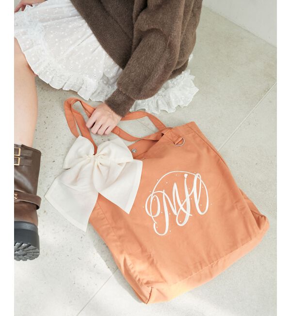 MAJESTICLEGON「リボンモチーフセットロゴトートバッグ」|トートバッグ|