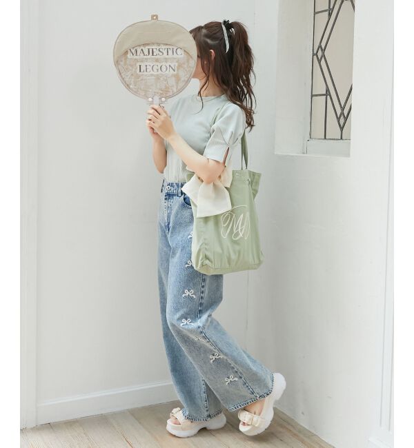 MAJESTICLEGON「リボンモチーフセットロゴトートバッグ」|トートバッグ|