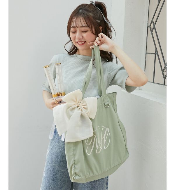 MAJESTICLEGON「リボンモチーフセットロゴトートバッグ」|トートバッグ|