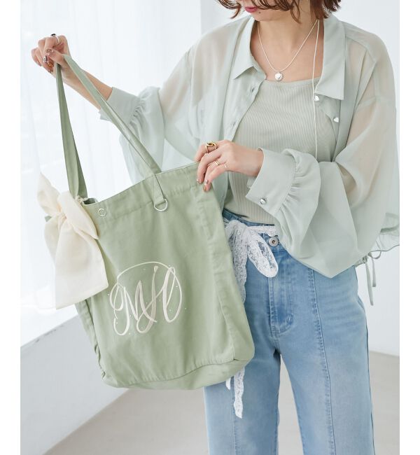 MAJESTICLEGON「リボンモチーフセットロゴトートバッグ」|トートバッグ|