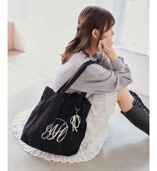 MAJESTICLEGON「リボンモチーフセットロゴトートバッグ」|トートバッグ|ブラック