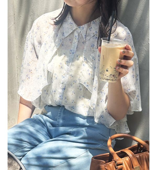  「シアーケープブラウス」|シャツ・ブラウス|