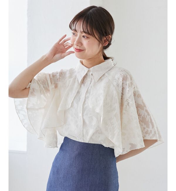  「シアーケープブラウス」|シャツ・ブラウス|