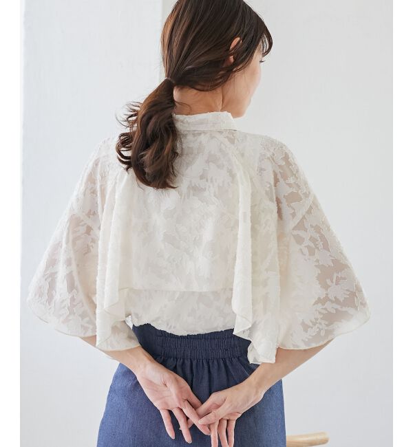  「シアーケープブラウス」|シャツ・ブラウス|
