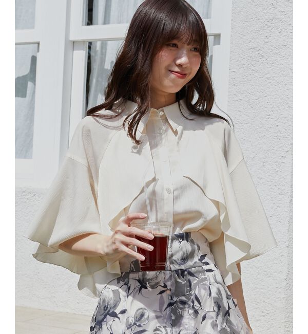  「シアーケープブラウス」|シャツ・ブラウス|