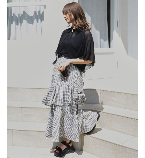  「シアーケープブラウス」|シャツ・ブラウス|