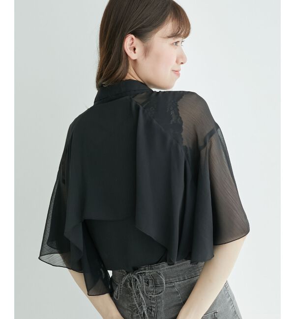  「シアーケープブラウス」|シャツ・ブラウス|