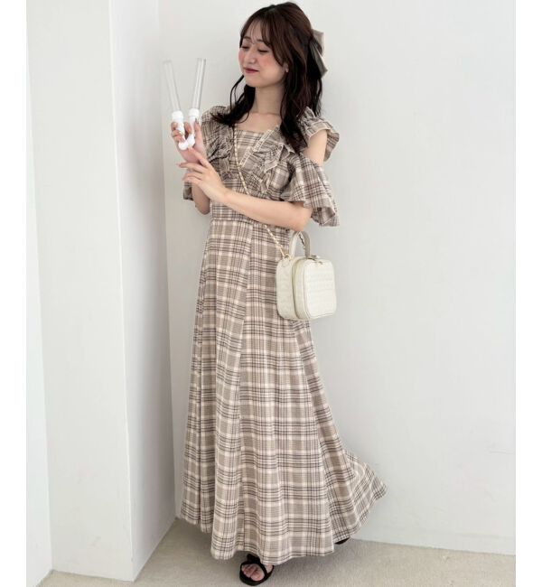  「バックレースアップフリルワンピース」|ワンピース|